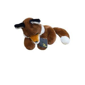 Vintage 24K Polar Puff SHY FOX Plush Toy Stuffed Animal RARE ‘87 Glass Eyes VGC